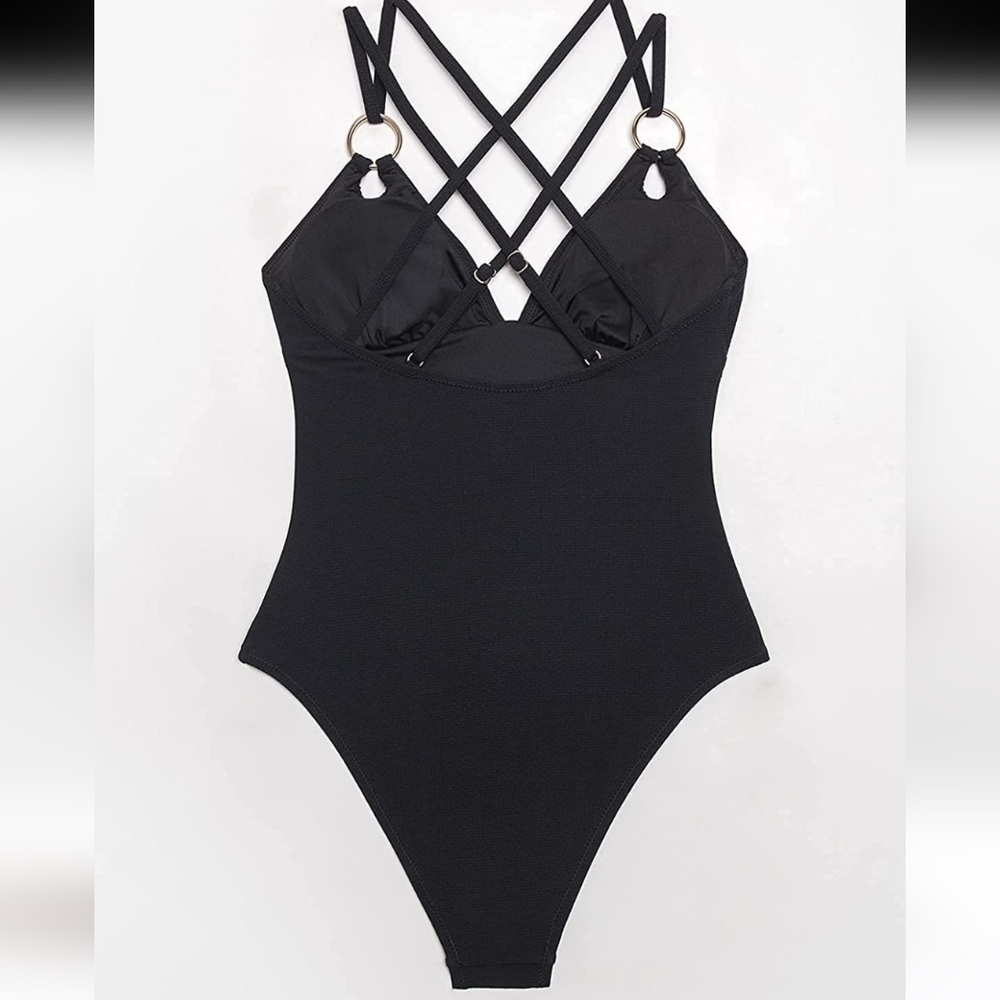 New! Classic black swimsuit Size small. Beach swim pool lake vacation minimalist - Picture 4 of 10